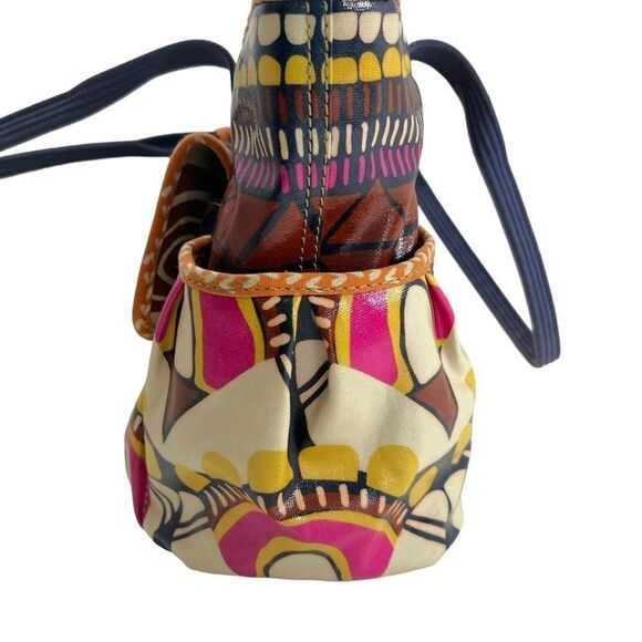 Fossil Vintage Key-Per Waxed Cotton Weekender Baby Bag Abstract Retro Print - Picture 7 of 16